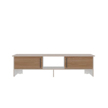 Mesa para TV Dago, Capri/Blanco y Fresno Europeo, para Televisor de hasta 65 Pulgadas