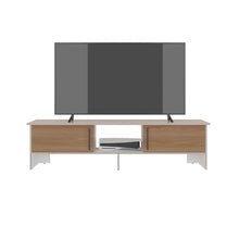 Mesa para TV Dago, Capri/Blanco y Fresno Europeo, para Televisor de hasta 65 Pulgadas