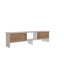 Mesa para TV Dago, Capri/Blanco y Fresno Europeo, para Televisor de hasta 65 Pulgadas