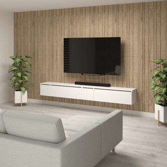 Panel Decorativo Ranurado, Beige, para Decorar tus Espacios X2