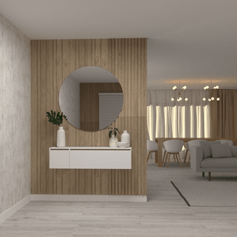 Panel Decorativo Ranurado, Beige, para Decorar tus Espacios X2