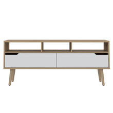 Mesa Para Tv Raichel, Café Claro y Blanco, Para Televisor de 60 Pulgadas
