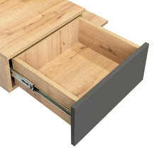 Mesa Flotante Recibidor Viena, Café Claro y Plata Oscuro, con un Cajón