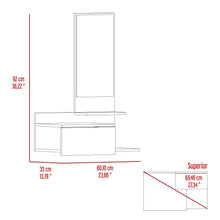 Mesa Flotante Recibidor Viena, Café Claro y Plata Oscuro, con un Cajón