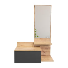 Mesa Flotante Recibidor Viena, Café Claro y Plata Oscuro, con un Cajón