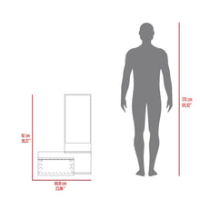 Mesa Flotante Recibidor Viena, Café Claro y Plata Oscuro, con un Cajón