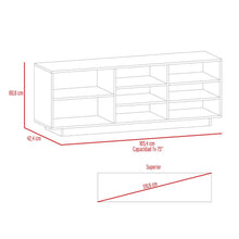 Mesa Para Tv Kira, Café Claro y Cemento, con Espacio Para Televisor de Hasta 75 Pulgadas
