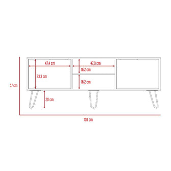 Mesa para Tv Ali, Café Claro y Wengue, 65 Pulgadas 1 Entrepaño y 2 Puertas