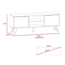 Mesa para Tv Ali, Café Claro y Wengue, 65 Pulgadas 1 Entrepaño y 2 Puertas