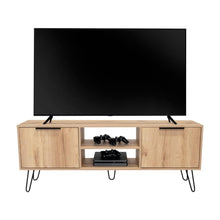 Mesa para Tv Ali, Café Claro y Wengue, 65 Pulgadas 1 Entrepaño y 2 Puertas