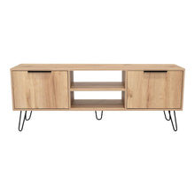 Mesa para TV Ali, Café Claro y Wengue, con Espacio para Televisor de 65 Pulgadas