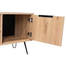 Mesa para TV Ali, Café Claro y Wengue, con Espacio para Televisor de 65 Pulgadas