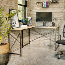 Escritorio en Forma de L, Café claro y Negro