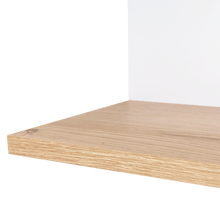 Repisa Esquinera Índigo, Beige y Blanco, con Dos Entrepaños