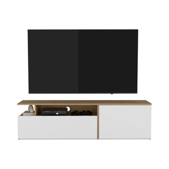 Mesa para TV Seman, Fresno Europeo y Blanco, con capacidad de TV hasta 70'' ZF