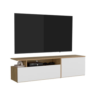 Mesa para TV Seman, Fresno Europeo y Blanco, con capacidad de TV hasta 70'' ZF