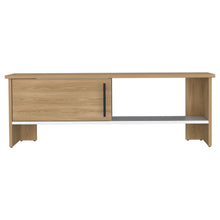 Mesa Para Tv Navi, Fresno Europeo y Blanco Duqueza, Para Televisor Hasta 55 Pulgadas Con Puerta