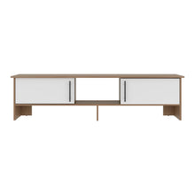 Mesa Para Tv Dago, Fresno Europeo y Blanco, Para Televisor de Hasta 65 Pulgadas con dos puertas ZF
