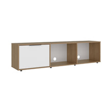 Mesa Para Tv Dorne, Kronos Fresno y Kronos Blanco, Con Puerta Abatible, Para Televisor Hasta 65" ZF