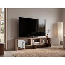 Mesa Para Tv Dago, Kronos Fresno y Kronos Blanco, Para Televisor de Hasta 65 Pulgadas con dos puertas ZF