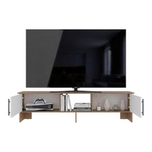 Mesa Para Tv Dago, Kronos Fresno y Kronos Blanco, Para Televisor de Hasta 65 Pulgadas con dos puertas ZF