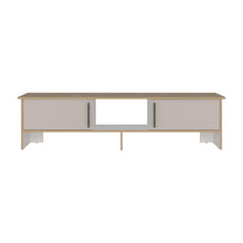Mesa Para Tv Dago, Fresno Europeo y Blanco, Para Televisor de Hasta 65 Pulgadas con dos puertas