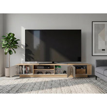 Mesa Para Tv Maldivas, Fresno Europeo y Capri, Para Televisor de Hasta 85 Pulgadas con tres puertas