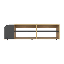 Mesa Para Tv Solene, Fresno Europeo y Plata Oscuro, Para Televisor Hasta 60 Pulgadas