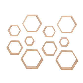 Set de Repisas Hexagonales Grace, Beige, X10 Unidades