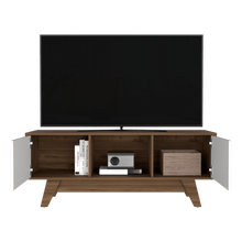 Mesa para Tv Rizzo, Castaño y Blanco Duqueza, con Espacio Para Televisor 55"