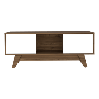 Mesa para Tv Rizzo, Castaño y Blanco Duqueza, con Espacio Para Televisor 55"