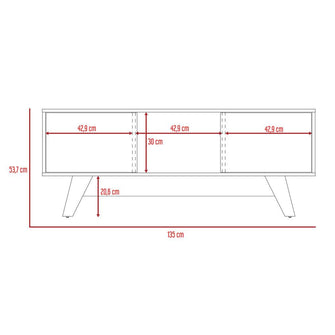 Mesa para Tv Rizzo, Castaño y Blanco Duqueza, con Espacio Para Televisor 55"