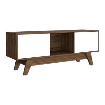 Mesa para Tv Rizzo, Castaño y Blanco Duqueza, con Espacio Para Televisor 55"