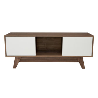 Mesa para Tv Rizzo, Castaño y Blanco Duqueza, con Espacio Para Televisor 55"