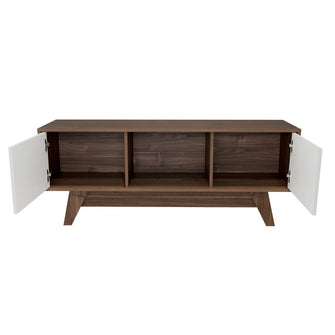 Mesa para Tv Rizzo, Castaño y Blanco Duqueza, con Espacio Para Televisor 55"