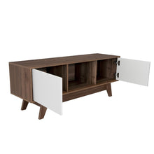 Mesa para Tv Rizzo, Castaño y Blanco Duqueza, con Espacio Para Televisor 55"