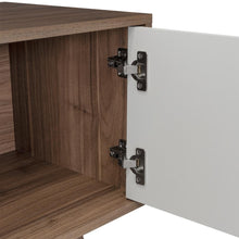 Mesa para Tv Rizzo, Castaño y Blanco Duqueza, con Espacio Para Televisor 55"