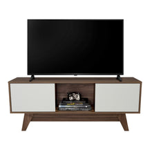 Mesa para Tv Rizzo, Castaño y Blanco Duqueza, con Espacio Para Televisor 55"