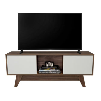Mesa para Tv Rizzo, Castaño y Blanco Duqueza, con Espacio Para Televisor 55"