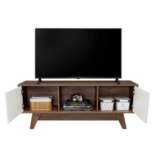 Mesa para Tv Rizzo, Castaño y Blanco Duqueza, con Espacio Para Televisor 55"