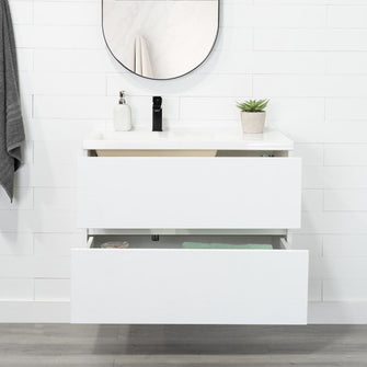 Mueble para Lavamanos Notam, Blanco Duqueza, con dos cajones