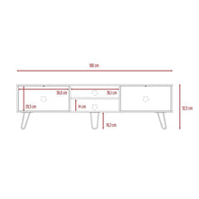 Mesa Para Tv Lara, Caoba y Blanco, Para Televisor de 70 Pulgadas