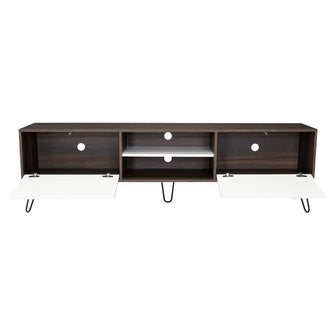 Mesa Para Tv Lara, Caoba y Blanco, Para Televisor de 70 Pulgadas