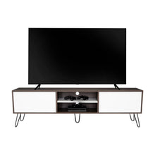 Mesa Para Tv Lara, Caoba y Blanco, Para Televisor de 70 Pulgadas