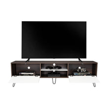 Mesa Para Tv Lara, Caoba y Blanco, Para Televisor de 70 Pulgadas