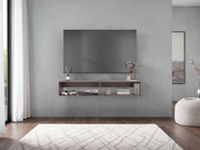 Repisa Flotante Kerin, Avellana, con dos espacios para ubicar objetos