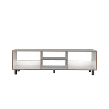 Mesa Para Tv Tunez, Blanco y Café Oscuro, Para Televisor Hasta 70 Pulgadas