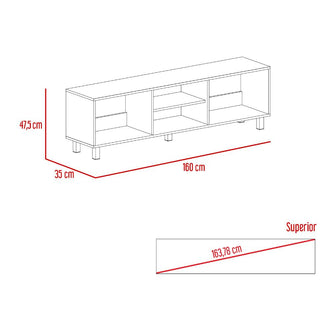 Mesa Para Tv Tunez, Blanco y Café Oscuro, Para Televisor Hasta 70 Pulgadas
