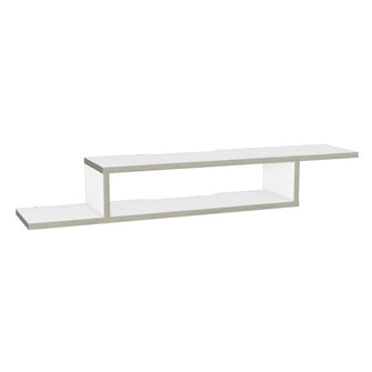 Mesa Para Tv Flotante Dilix, Blanco Nevado, con superficie para objetos decorativos