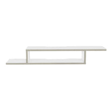 Mesa Para Tv Flotante Dilix, Blanco Nevado, con superficie para objetos decorativos